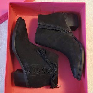 Designer Betsey Johnson Black Leather Bootie